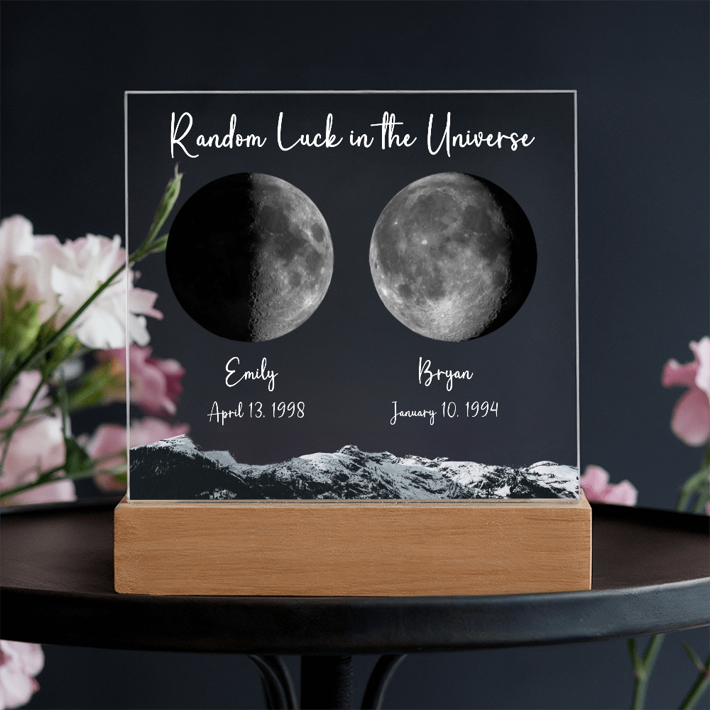 Custom Birth Moon Phases LED Light Plaque