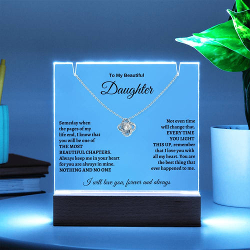 To My Daughter Keepsake Acrylic | Love Knot Necklace