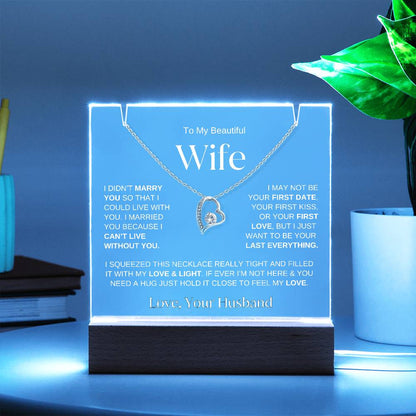 To My Wife | Keepsake Gift Set (LED Acrylic and Necklace)