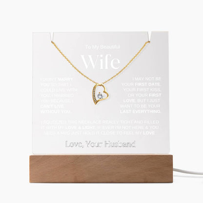 To My Wife | Keepsake Gift Set (LED Acrylic and Necklace)