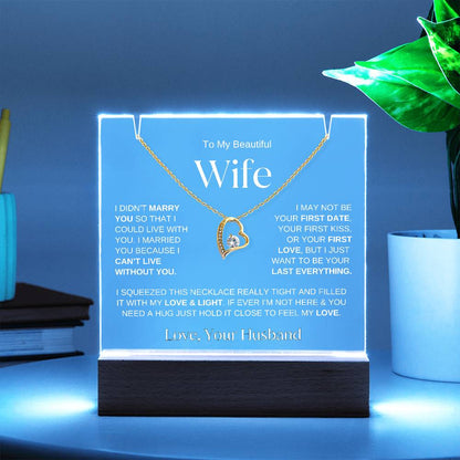 To My Wife | Keepsake Gift Set (LED Acrylic and Necklace)