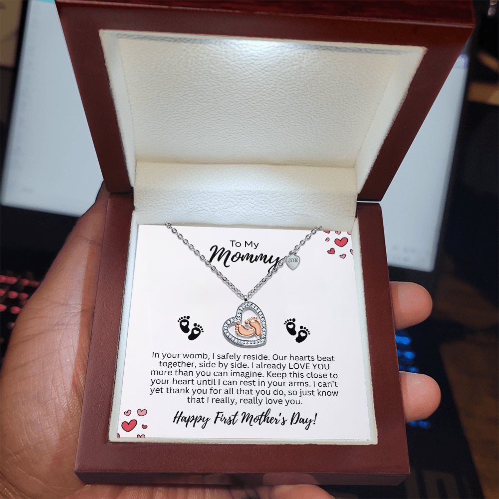 Mommy to Be Baby Feet Necklace