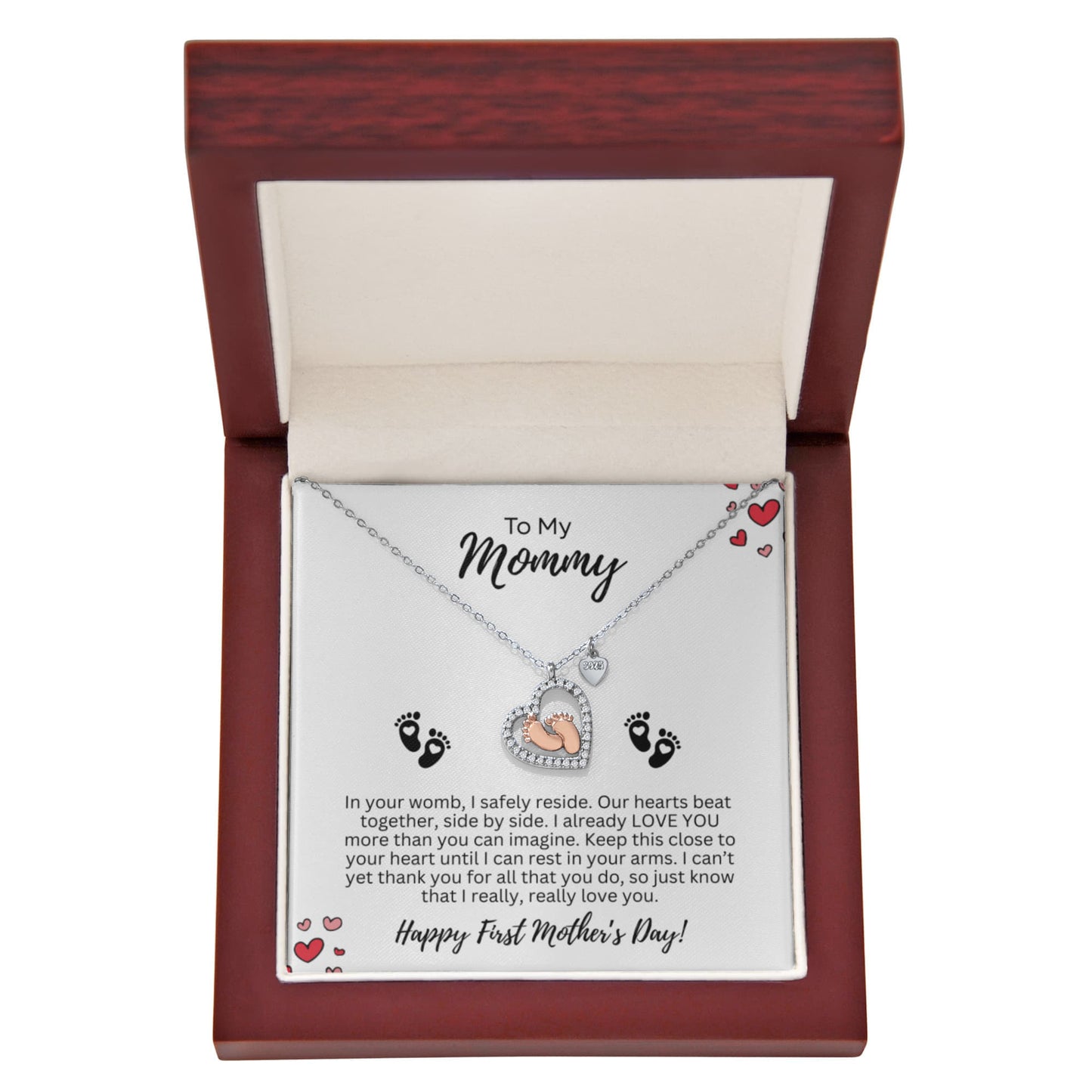 Mommy to Be Baby Feet Necklace