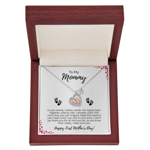 Mommy to Be Baby Feet Necklace | Happy Mother's Day