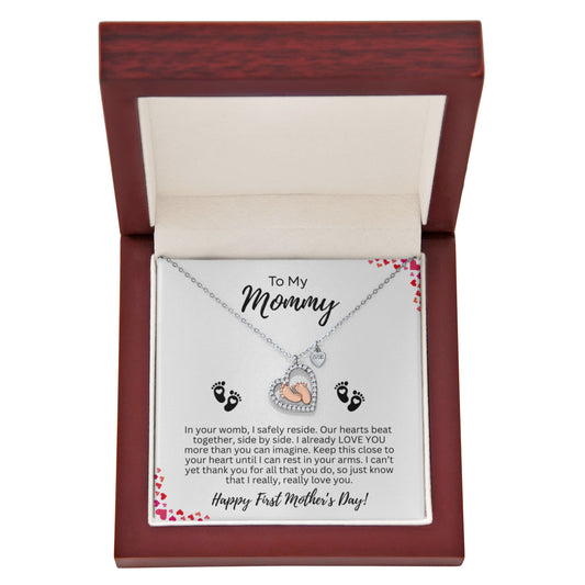Mommy to Be Baby Feet Necklace | Happy Mother's Day