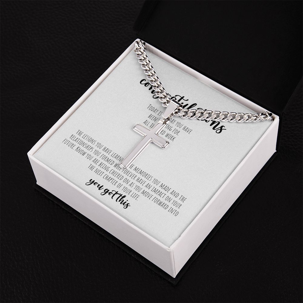 Personalized Cross with Cuban Link Chain