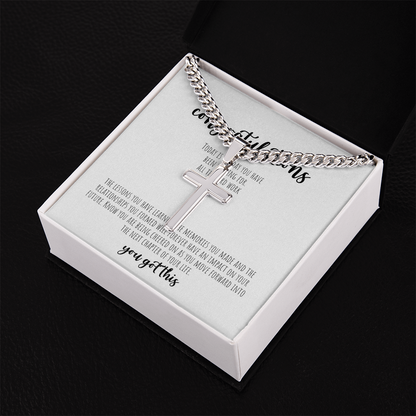 Personalized Cross with Cuban Link Chain