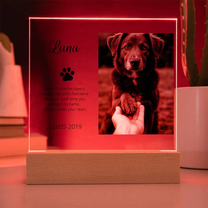 Personalized Pet Memorial Acrylic Plaque with Photo – Custom Dog or Cat Tribute Gift