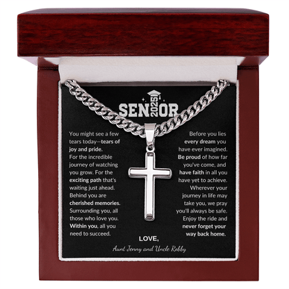 Custom Gift for Graduation "The Beautiful Gift of Watching You Grow" Cross Necklace - Bill and Dot's Finds