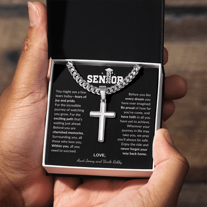 Custom Gift for Graduation "The Beautiful Gift of Watching You Grow" Cross Necklace - Bill and Dot's Finds