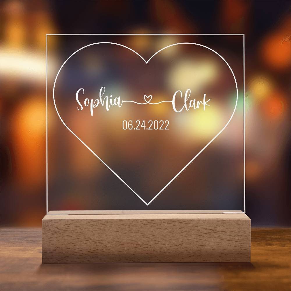 Customized Couple Heart LED Night Light - Bill and Dot's Finds