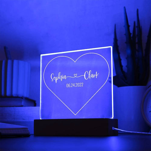 Customized Couple Heart LED Night Light - Bill and Dot's Finds