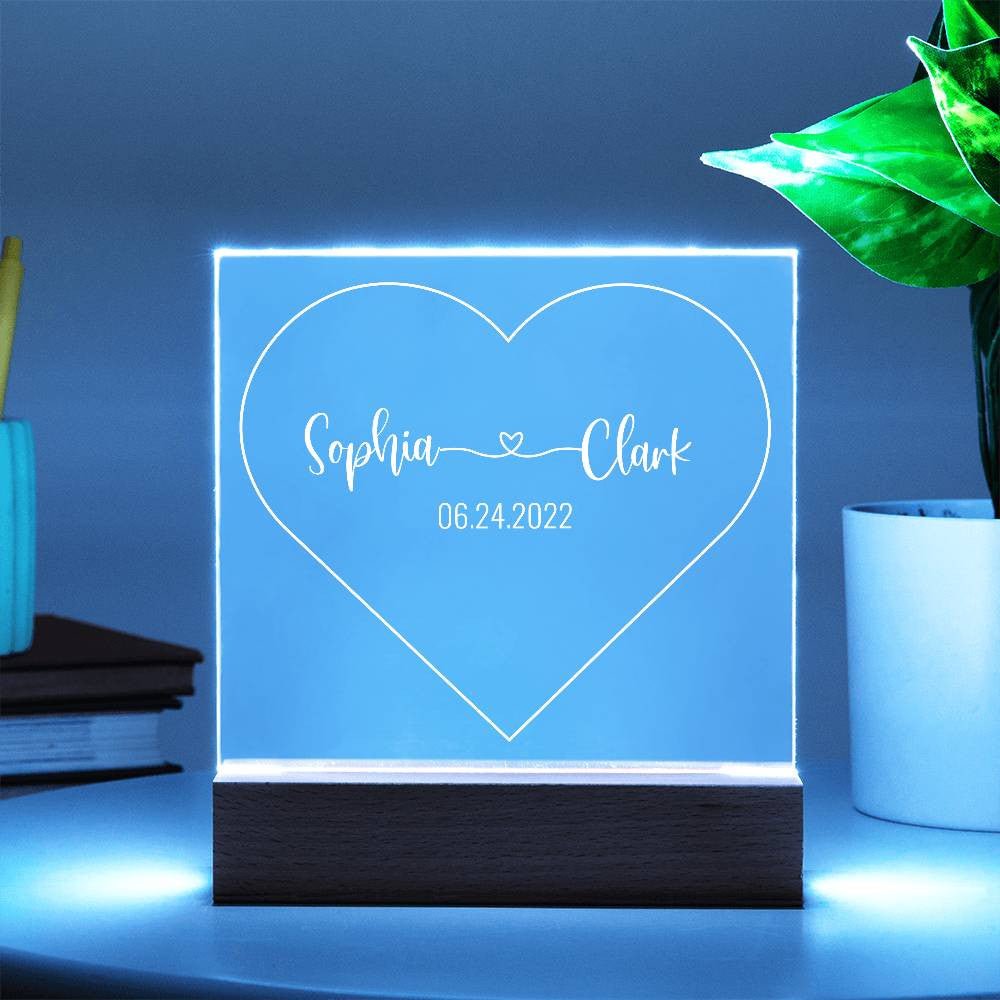Customized Couple Heart LED Night Light - Bill and Dot's Finds
