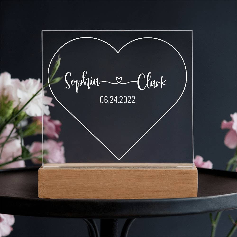 Customized Couple Heart LED Night Light - Bill and Dot's Finds