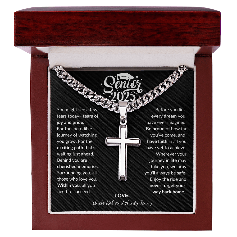 Customized Graduation Cross Necklace - Bill and Dot's Finds