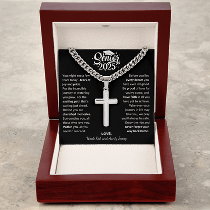 Customized Graduation Cross Necklace - Bill and Dot's Finds