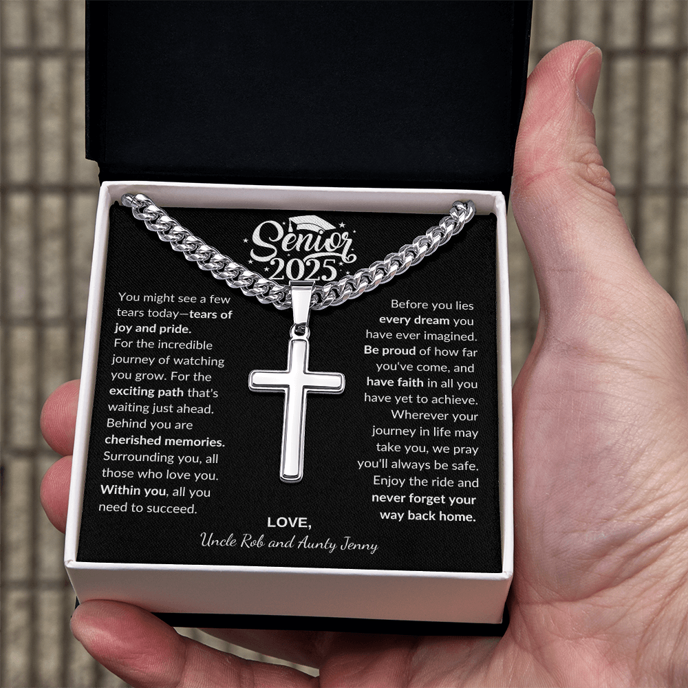 Customized Graduation Cross Necklace - Bill and Dot's Finds