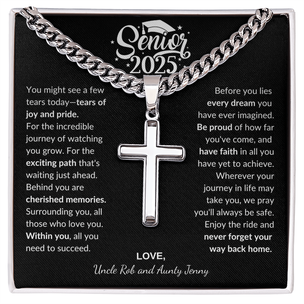 Customized Graduation Cross Necklace - Bill and Dot's Finds