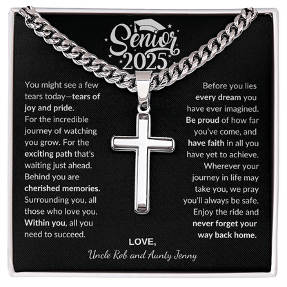 Customized Graduation Cross Necklace - Bill and Dot's Finds