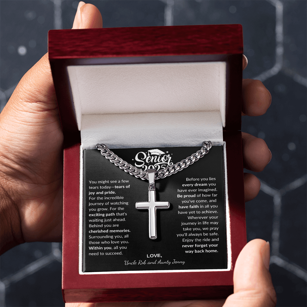Customized Graduation Cross Necklace - Bill and Dot's Finds