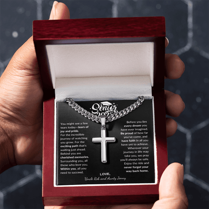 Customized Graduation Cross Necklace - Bill and Dot's Finds