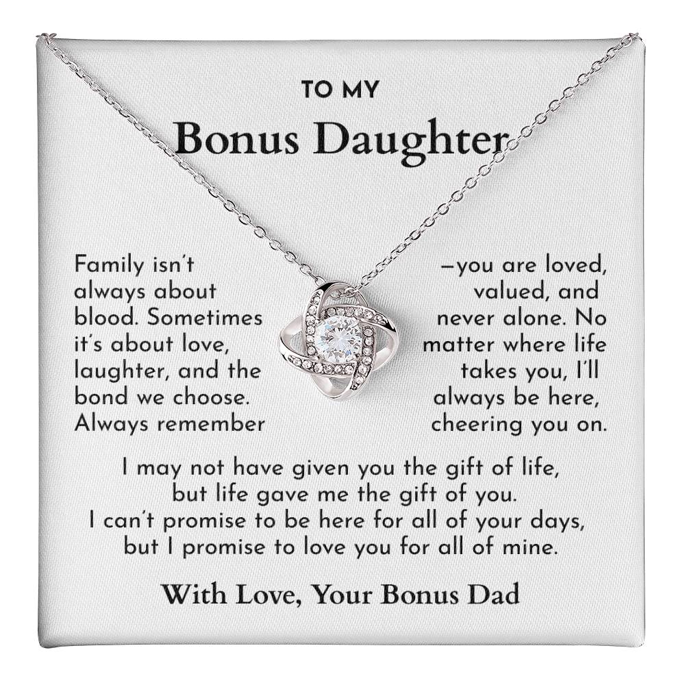 “Life Gave Me the Gift of You” Bonus Daughter Necklace from Bonus Dad