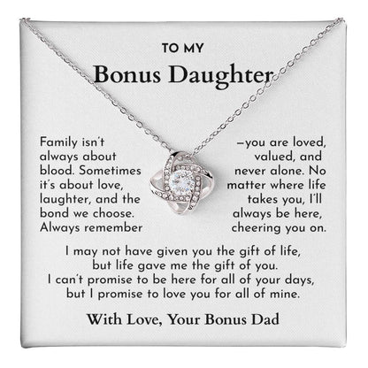 “Life Gave Me the Gift of You” Bonus Daughter Necklace from Bonus Dad