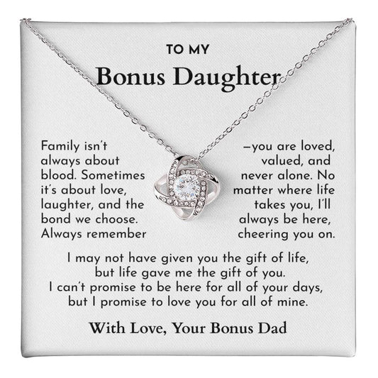 “Life Gave Me the Gift of You” Bonus Daughter Necklace from Bonus Dad
