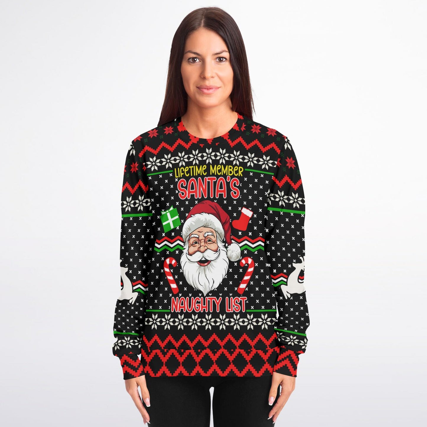 “Santa’s Naughty List Lifetime Member” Funny Ugly Christmas Sweater