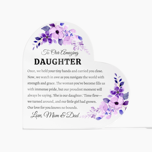 Daughter Gift from Parents – Sentimental Keepsake Plaque for Any Occasion - Bill and Dot's Finds