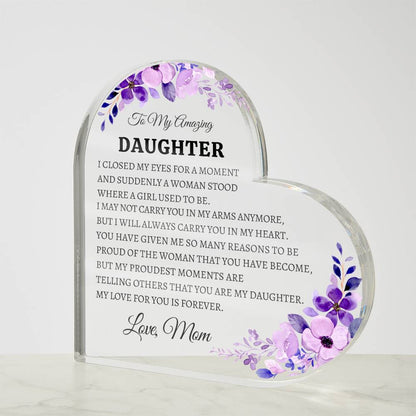 Daughter Heart Acrylic From Mom - Bill and Dot's Finds