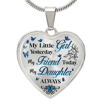 Daughter Heart Shaped Pendant - My Little Girl - Bill and Dot's Finds