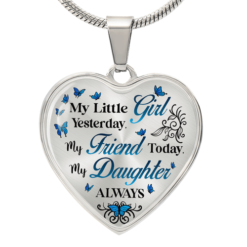 Daughter Heart Shaped Pendant - My Little Girl - Bill and Dot's Finds