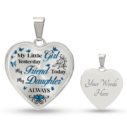 Daughter Heart Shaped Pendant - My Little Girl - Bill and Dot's Finds