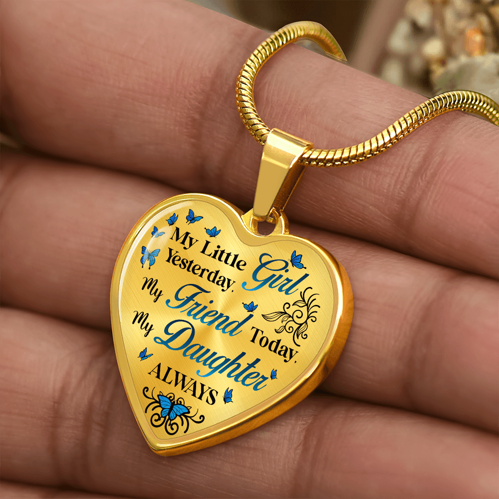 Daughter Heart Shaped Pendant - My Little Girl - Bill and Dot's Finds