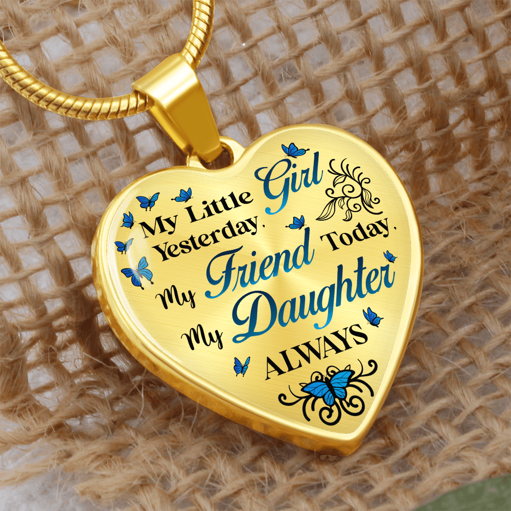 Daughter Heart Shaped Pendant - My Little Girl - Bill and Dot's Finds