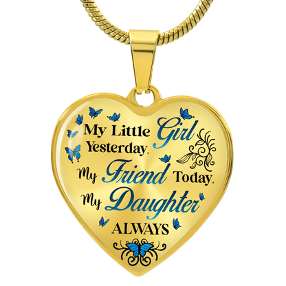 Daughter Heart Shaped Pendant - My Little Girl - Bill and Dot's Finds