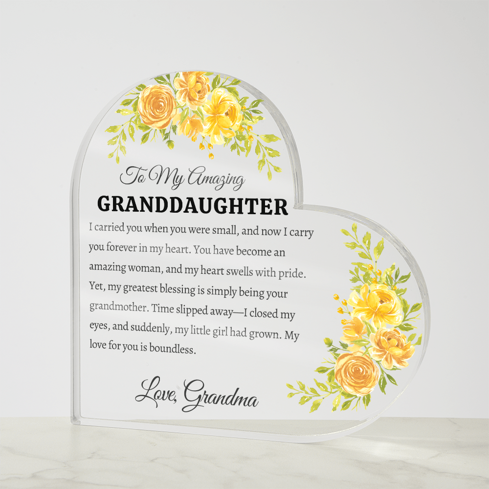 Granddaughter Heart Plaque from Grandma - Bill and Dot's Finds