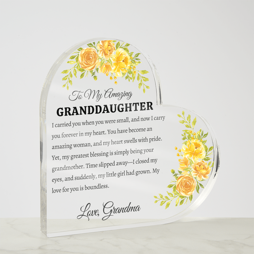 Granddaughter Heart Plaque from Grandma - Bill and Dot's Finds