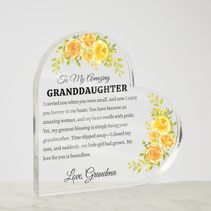 Granddaughter Heart Plaque from Grandma - Bill and Dot's Finds