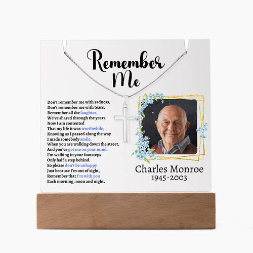 Customized Memorial Acrylic Plaque – A Lasting Tribute | Keepsake Gift Set Cross