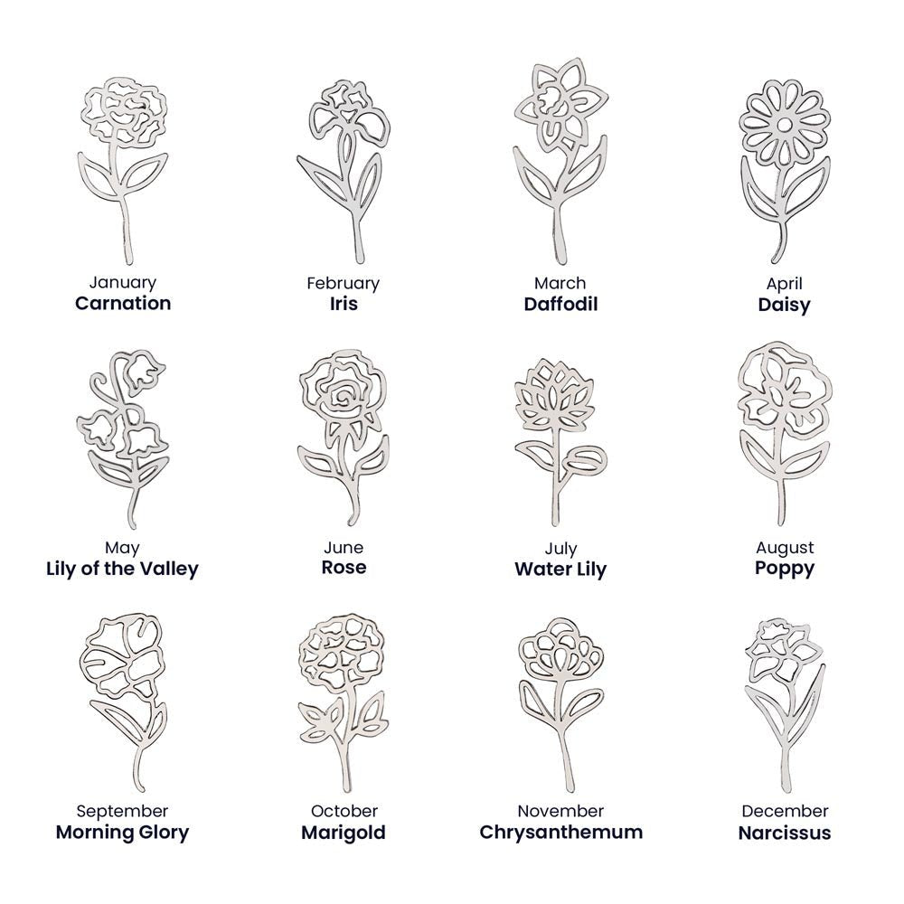 Personalized Birth Flower Name Necklace – From Daughter to Mom - Bill and Dot's Finds