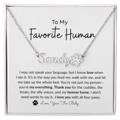 Personalized Paw Print Name Necklace 🐾 Custom Pet Lover Jewelry - Bill and Dot's Finds