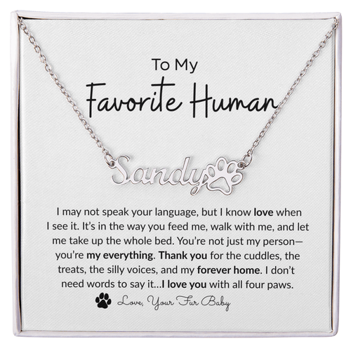 Personalized Paw Print Name Necklace 🐾 Custom Pet Lover Jewelry - Bill and Dot's Finds