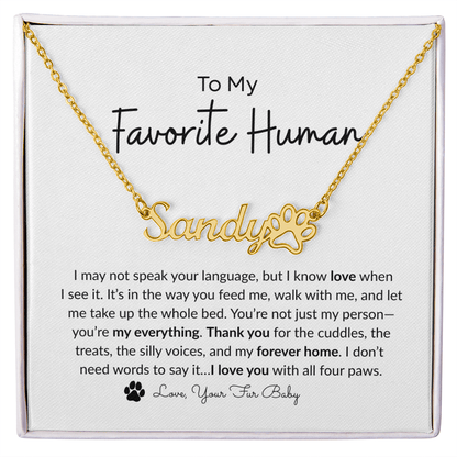 Personalized Paw Print Name Necklace 🐾 Custom Pet Lover Jewelry - Bill and Dot's Finds