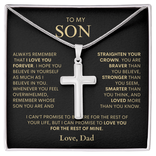 Son - Always Remember | Artisan Cross Necklace - Bill and Dot's Finds