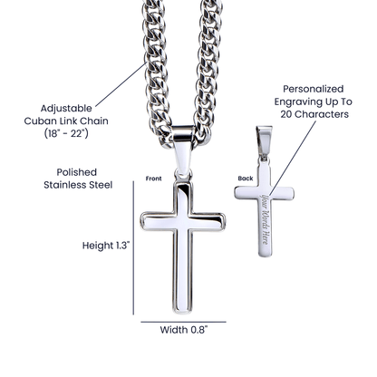 Son - Always Remember | Cuban Chain Cross (PERSONALIZED) - Bill and Dot's Finds