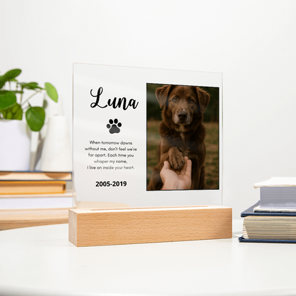 Personalized Pet Memorial Acrylic Plaque with Photo – Custom Dog or Cat Tribute Gift