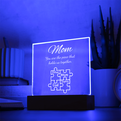 Customized Mom Puzzle Piece Sign