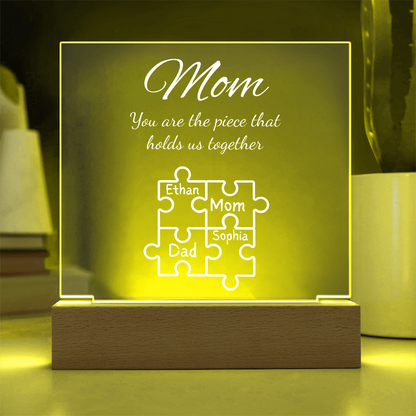 Customized Mom Puzzle Piece Sign